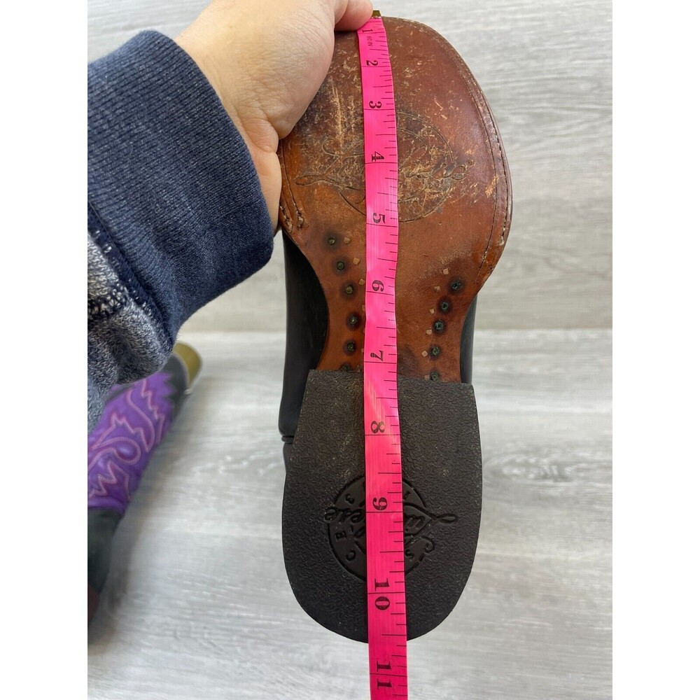 Lucchese Purple and Black Western Heeled Boots - Picture 9 of 14